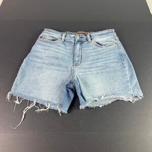 Judy Blue Jean Shorts Women 31* High Rise Blue Cut Off Stretch Denim Jorts Tag L